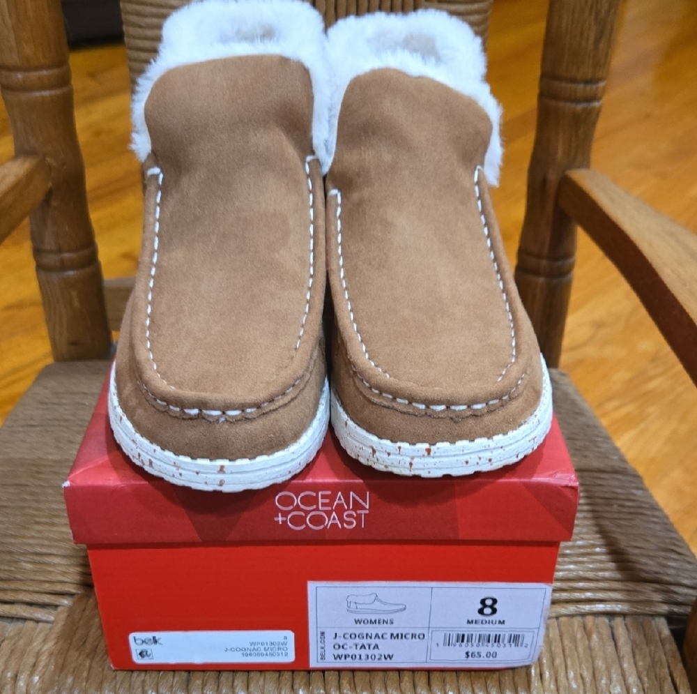 Womans' Tan Moccasin Slippers